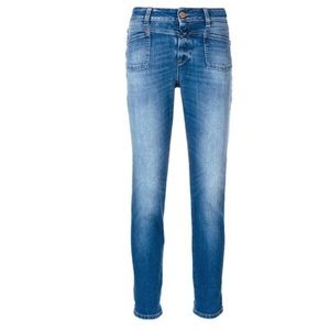 CLOSED Denim Pedal-X Skinny Crop Jeans Raw Hem Patch Pockets